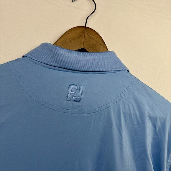 Footjoy Polo Shirt Men's Large Blue Athletic Fit Performance Walnut Creek Golf - Picture 9 of 10